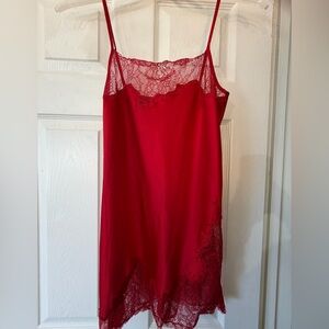 Cabernet Red Lace Chemise Slip Dress Gown size S
